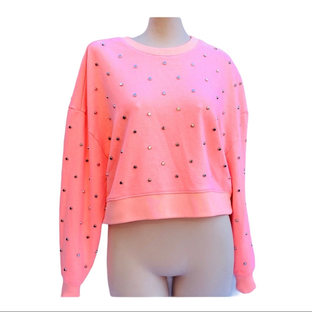 Romeo & Juliet Couture Studded Crop Top Sweater S - Picture 2 of 6